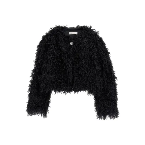 MONNALISA Куртки Пальто Перо Effect Bolero Черный Детский