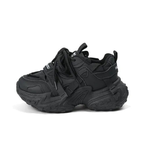 HUANQIU Дышащий увеличивающий высоту противоскользящий низкий топ кроссовки с толстой подошвой женские