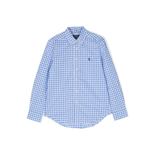 Polo Ralph Lauren Рубашка Весенний Осенний Детская Светло-Синяя