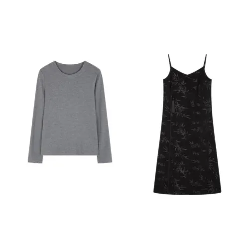 Mo Han Yi Mei Комплект с юбкой Женские Черный Внешний Серый Внутренний