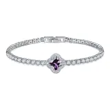 Полностью украшенный стразами четырехлистный клевер (фиолетовый)