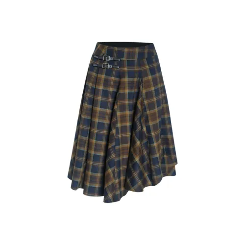 Little Pull Повседневные короткие юбки Женские Клетка