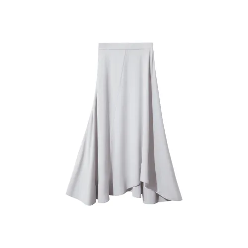 AMII Повседневная длинная юбка женская цвет серый ливень