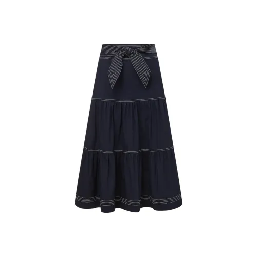 Veronica Beard SS24 Повседневная длинная юбка женская морского синего цвета