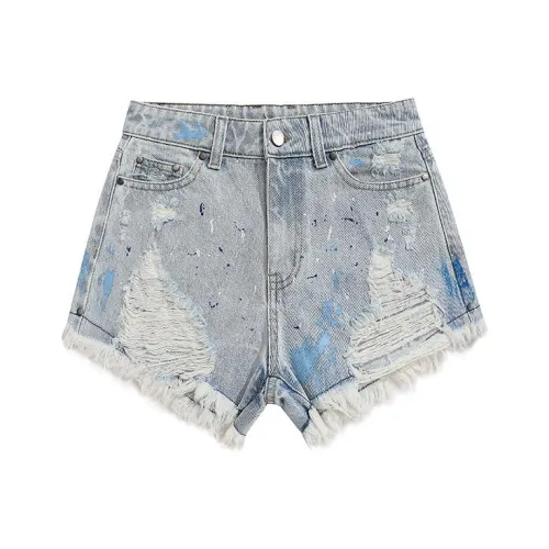 ORIASTAR Джинсовые шорты Женские Светло-синие