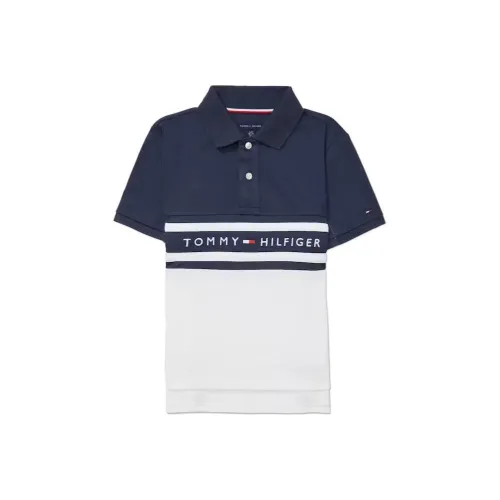 Tommy Hilfiger Детская одежда Seated Форма Колорблок POLO Топы Кобальт Сапфир Поло Синий Детский