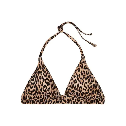 Victoria's Secret Розовый Mix Match Съемный Push Up Халтер Топ Бикини L Бикини Женский Леопардовый принт