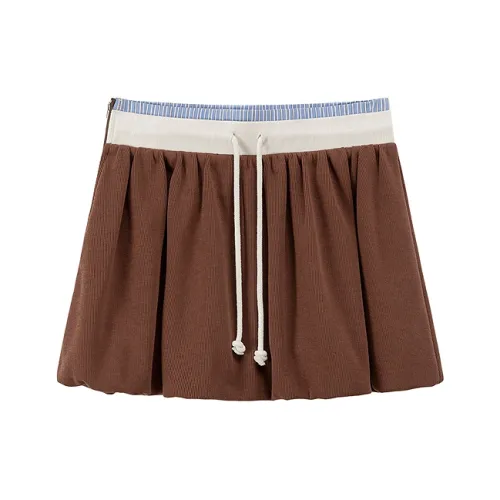 CHUU Повседневные короткие юбки Женские Кофе