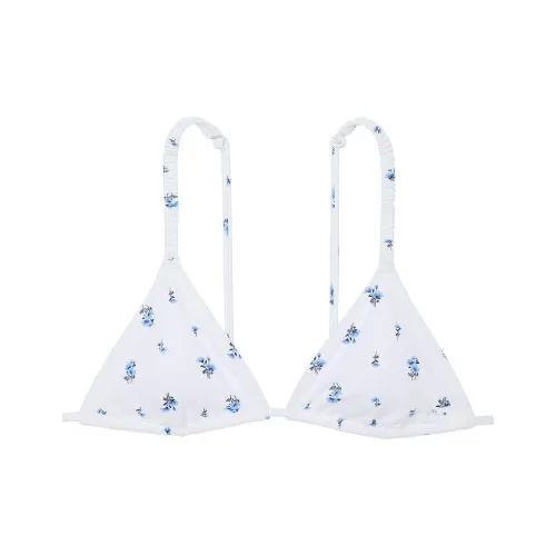 Victoria's Secret Розовый Scrunchie Бикини Треугольный Топ OWF Бикини Женские Светло-белый Цветочный