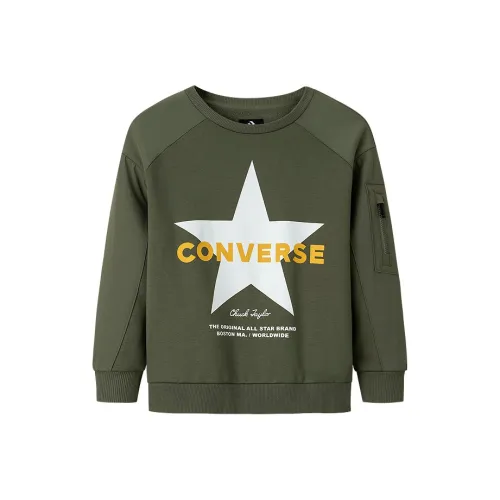 Конверс Толстовка Серый Оливково-зеленый Дети 3-7 лет
