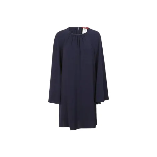 MaxMara Длинное платье с длинными рукавами женское морской синий