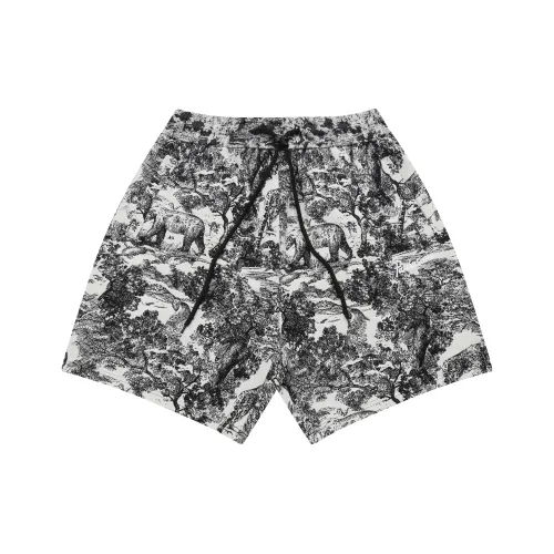 PAULASARA Джунгли Зеленый Жаккард Черный Унисекс Повседневные шорты