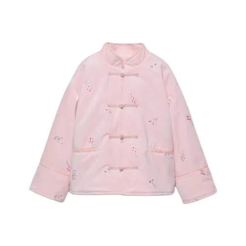 ZARA Хлопковый пуховик Розовый для детей 3-7 лет