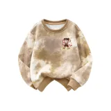 [Милый Нэчжа Логотип на груди] Тай-дай Коричневый