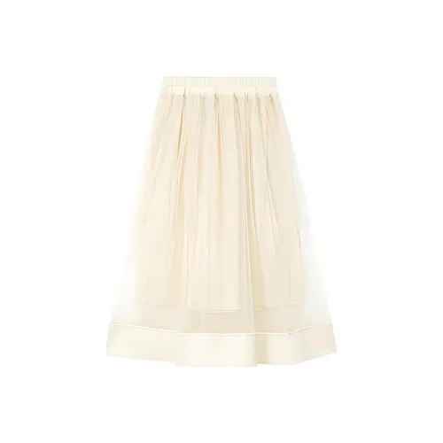 UNVESNO Повседневный Длинный Юбка Женские Песочный Абрикос