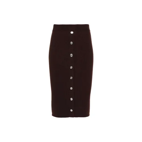 PINKO FW24 Повседневная длинная юбка женская коричневого цвета