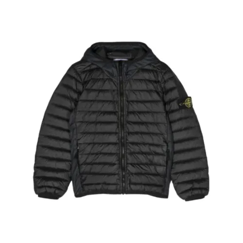 STONE ISLAND Черный Kids Утеплённые куртки