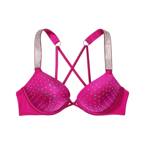 Victoria's Secret SHINE Ремень Bombshell PUSH Вверх Бикини Топ Ягода Румяна Бикини Женские Ягодно-красный