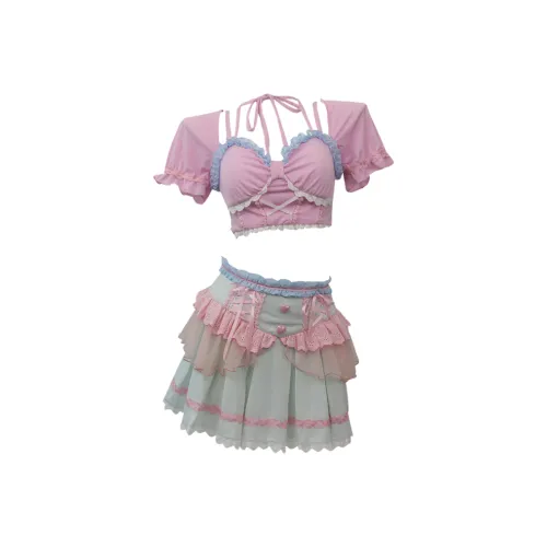 Leopard Kitten Двухкомпонентный купальник Женская Хлопковая конфета