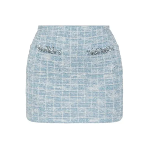 Self Portrait Повседневная короткая юбка Женская Синяя