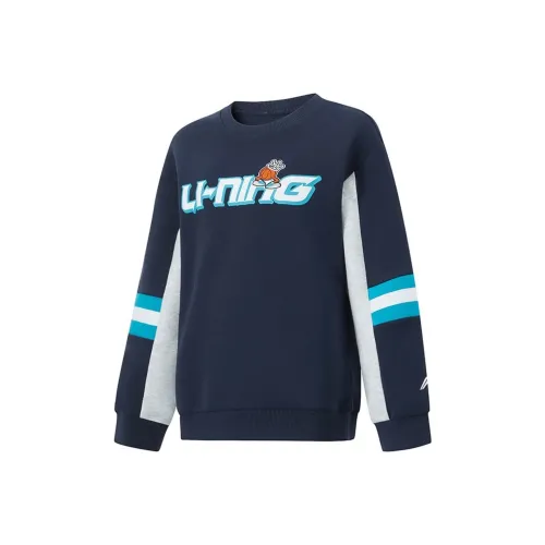 LINING YOUNG Свитшот Баскетбол Темно-Морской Синий Подростки