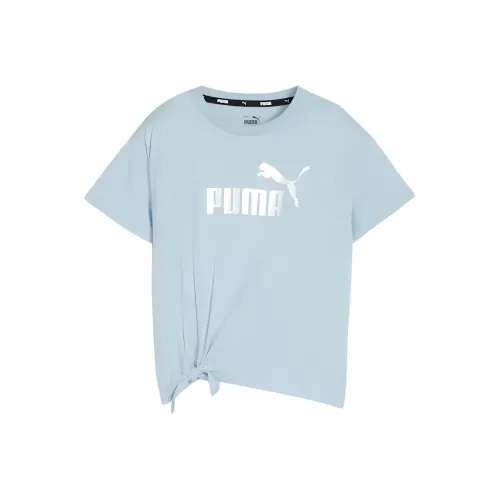 PUMA AOP Essentials+ Логотип Узел Т-Рубашка Бирюзовый Серфинг Детская