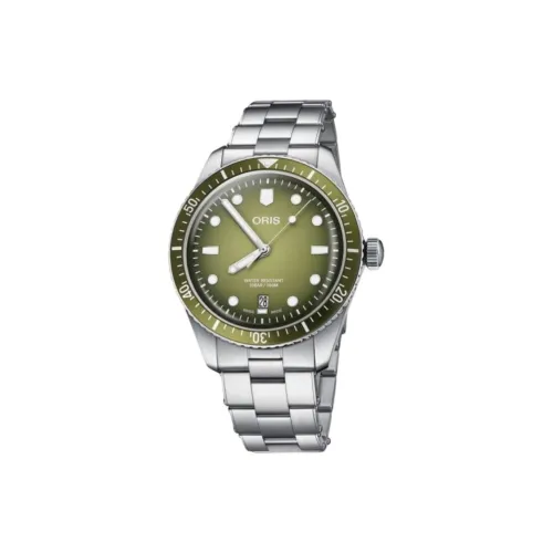 Oris Автоматический Механический Механизм Унисекс Часы 40 мм Зеленый Циферблат Стальной Корпус Часов Стальной Ремешок