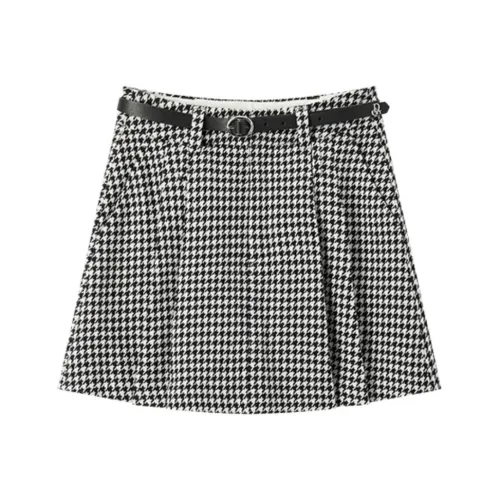 DEGAIA FW24 Повседневные короткие юбки Женские Черный Закрепление Цветочный