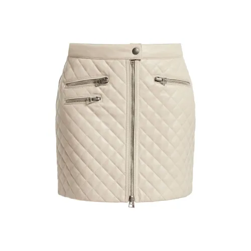 TOM FORD SS24 Кожаные короткие юбки Женские Бежевый