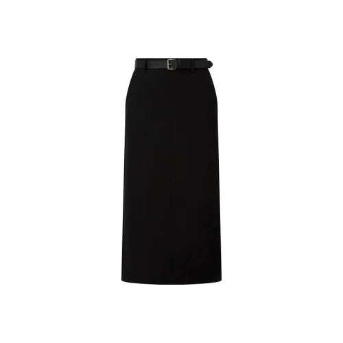 D'zzit Повседневный Длинный Юбка Женские Черный