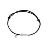 Браслет с подвеской в виде рыбы кои, колокольчик, шнурок - черный