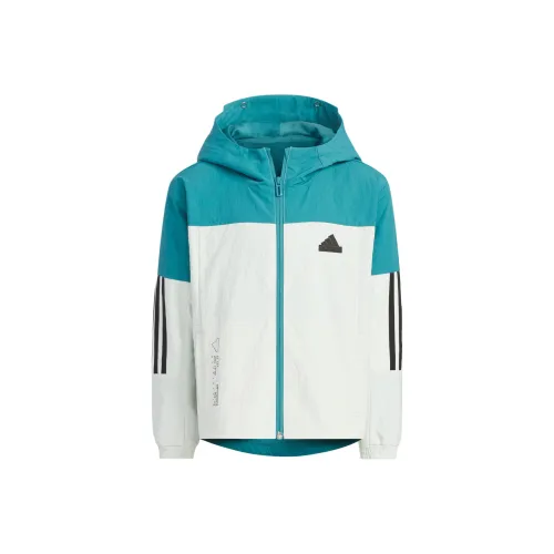 Adidas Куртки Пальто Sportswear URBAN OUTDOOR Айвори Белый Арктический Синий Детский возраст 3-7 лет