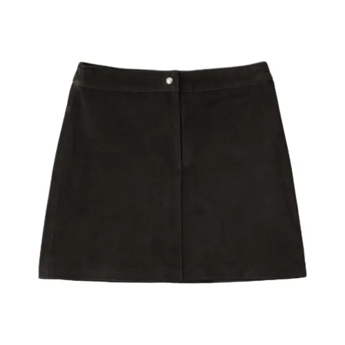 NOTHING WRITTEN RONA Замша Юбка Повседневные Короткие Юбки Женские Темно-Коричневый Темно-Коричневый