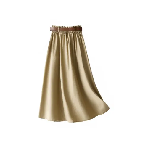 IHIMI Повседневный Длинный Юбка Женские Хаки