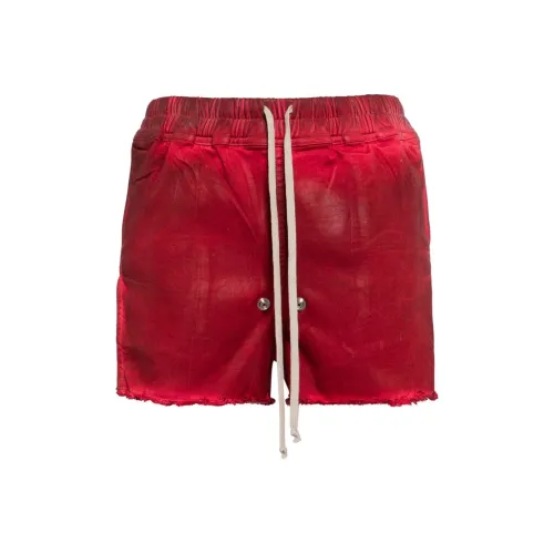 RICK OWENS совместный бренд RO Джинсовые шорты Женские Красный