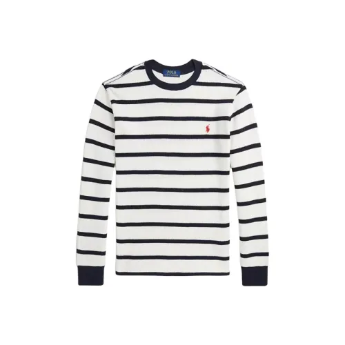Polo Ralph Lauren FW24 Круглый вырез Полосатый Длинный рукав Рубашка Белый Детский