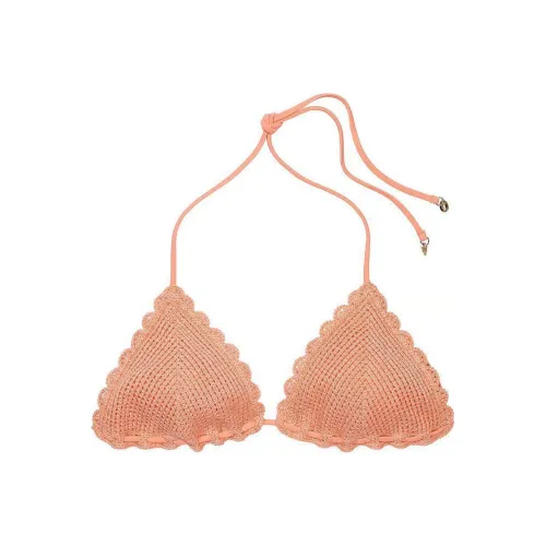 Victoria's Secret Розовый Crochet Бикини Треугольник Топ PP Бикини Женские Апельсин