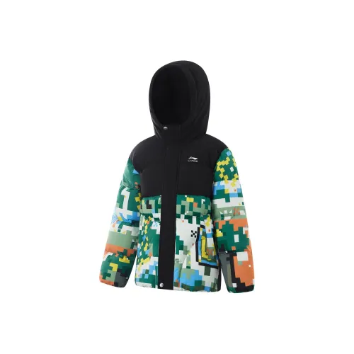 LINING YOUNG Пуховик Sports Life Collection FW24 Черный Полный С принтом