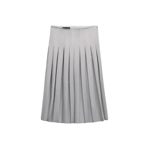 ZARA Серые Женские Повседневные Длинные Юбки