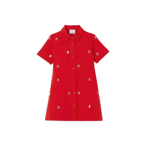 Платье Burberry SS23 Ярко-красное Детское