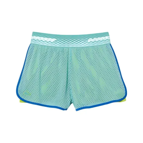 LACOSTE Зеленые/желтые Женские спортивные шорты