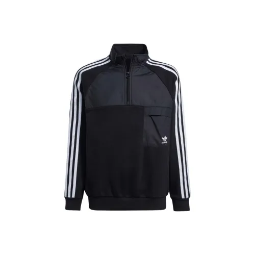 Adidas Originals Куртки Пальто TREFOIL CREWCREW Толстовка Черный Подростки
