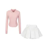 Set (Pink Coat + White Skirt)  
Комплект (Розовое пальто + Белая юбка)