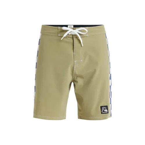 Quiksilver Серые Зеленые Мужские Пляжные Шорты