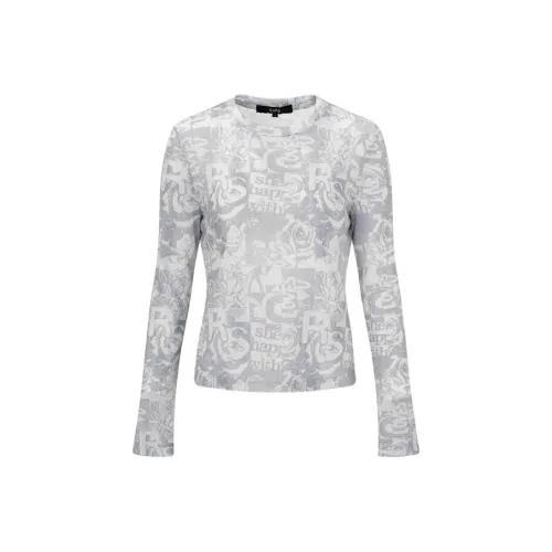 RAIVE Свет Миндаль Paddle Серый Женские T Рубашки