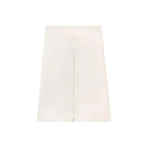 COURREGES FW24 TAILORED ZIPPED Твил Midi Юбка Повседневная Длинная Юбка Женская Натуральный Бежевый Натуральный Бежевый