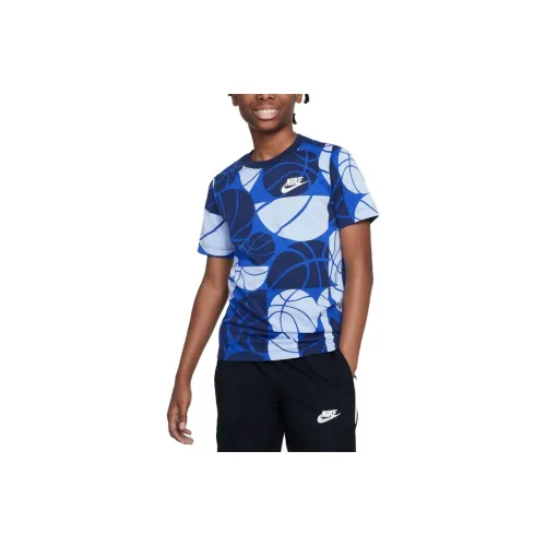 NIKE Синие Школьные Рубашки с коротким рукавом