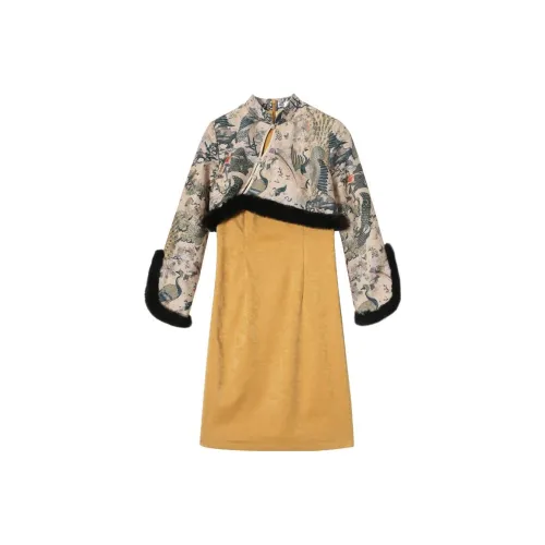 JK&JS Желтый Женские Ципао