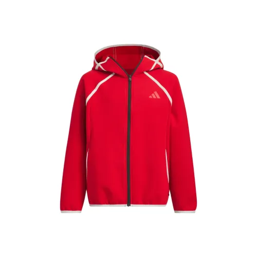 Adidas Куртка JK KN JKT HOODY Энергия Красный Дети Возраст 3-7 лет