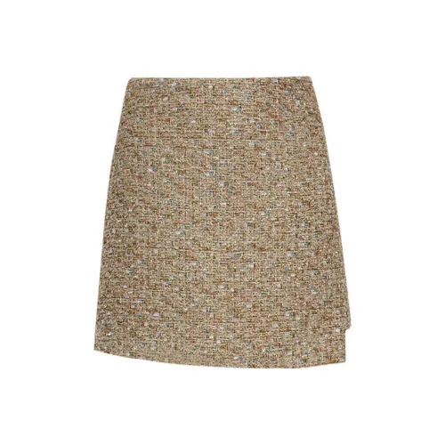 BESIONIA FW24 Повседневные короткие юбки Женские Золото